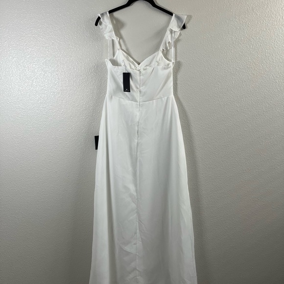 NWT Lulus The Way to Love White Ruffled Maxi Dress Small - Picture 9 of 11